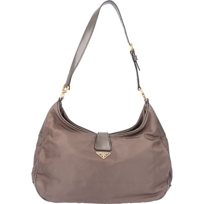 Prada Grey Nylon Triangle Shoulder Bag Tasche