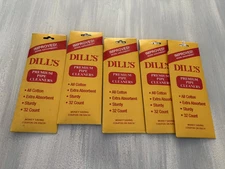 Dill's Premium Pipe Cleaners Extra Absorbent Sturdy Cotton 5 Packs of 32 Dills
