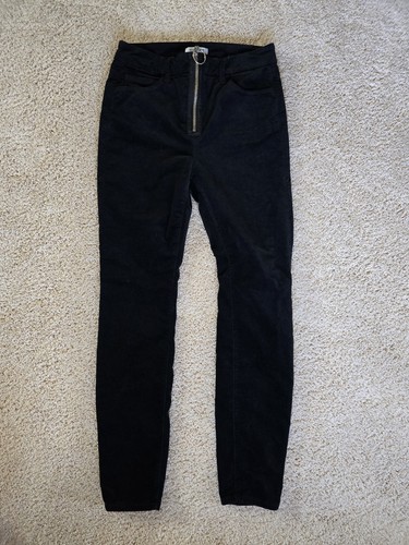 GOOD AMERICAN Gr. 4/27 Good Waiste schwarze Samt Skinny Hose hoher Bund - Bild 1 von 6
