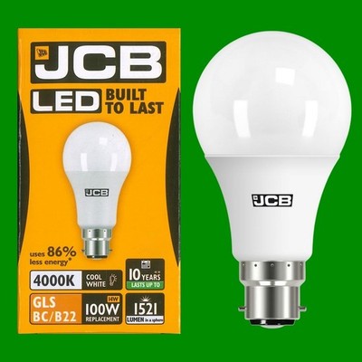 6x 14W (=100W) LED GLS BC B22 Glühbirne 4000K kaltweiß ultrahell 1521Lm