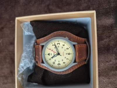Berny Quartz Titanium Field Watch with Leather bund strap - Image 1 of 4