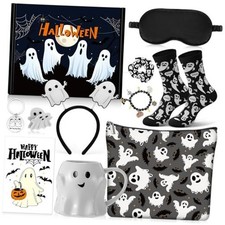 12pcs Halloween Boo Basket Stuffers Gift for Women, Ghost Coffee Mug 14.9 oz,