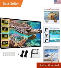 120-Inch 4K Ultra HD Portable Projector Screen for Unforgettable Movie Nights