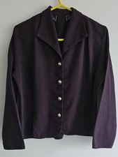 Vintage Women's Box Jacket Purple Size 14 Long Sleeve Button Up 90s