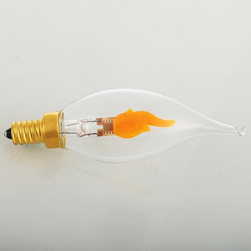 Flickering Flame LED Candelabra Bulbs - Clear Glass CA11 Shape, 6-Pack for Décor - Picture 7 of 8