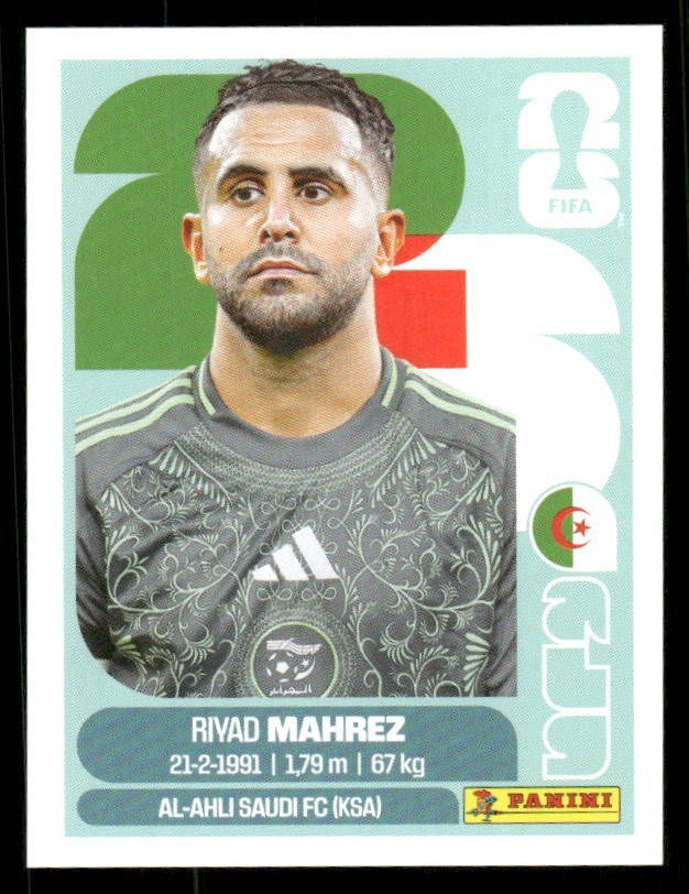 2026 USA Fifa World Cup Panini Sticker RIYAD MAHREZ Algeria ALG15