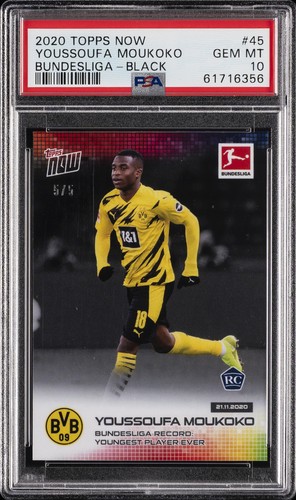 Youssoufa Moukoko [Black] #45 2020 Topps Now Bundesliga card
