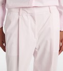 Light Pink Cotton Wide-Leg Pleated Relaxed Fit Women's Dress Pants with Pockets — photo 4