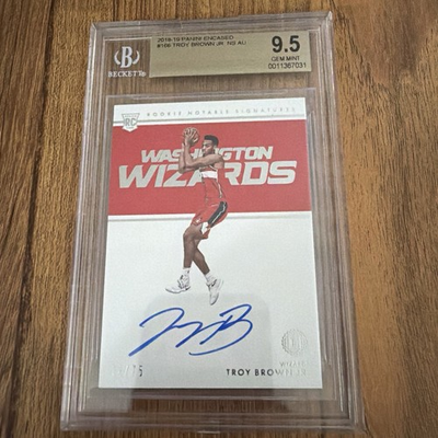 #ad 2018 19 Troy Brown Jr. Encased Rookie Notable Signatures 75 #166 BGS 9.5 amp; 10 $70.00