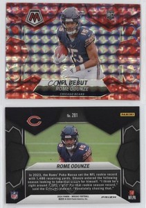 2024 Panini Mosaic NFL Debut Red Camo Mosaic Prizm Rome Odunze #281 Rookie RC