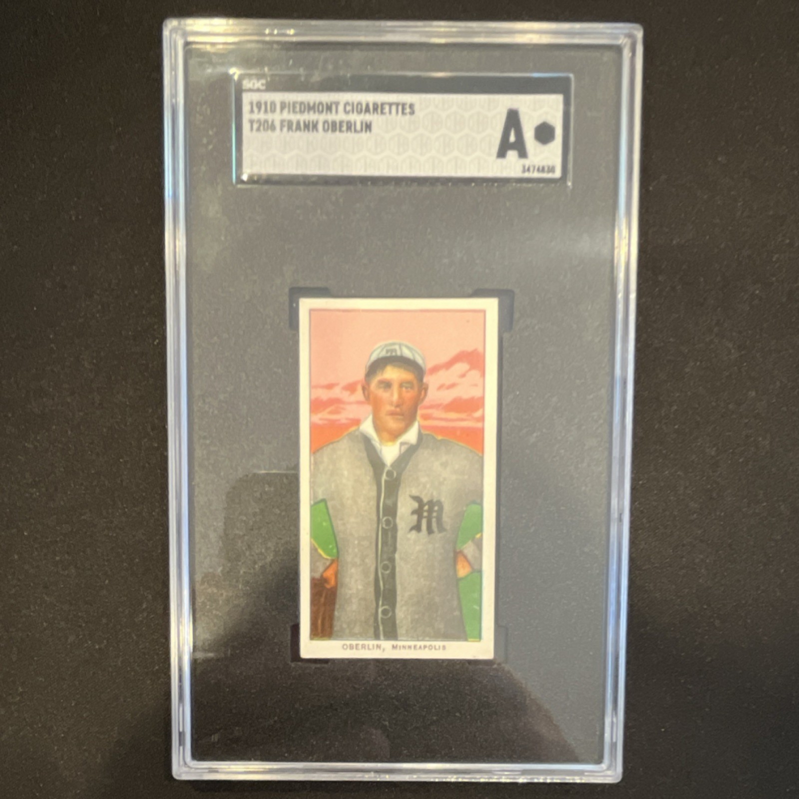 Piedmont Cigarettes T206 Frank Oberlin #50c SGC Graded Tobacco Card 1910