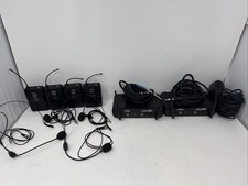 Pyle UHF Wireless Microphone System 4 Lavalier 4 Headset Microphones - Black