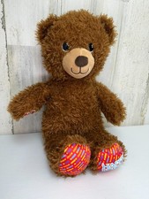 Build A Bear Brown Teddy Bear Plush Happy Birthday Feet BABW 16 Stuffed Animal