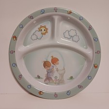 Precious Moments Melamine Plate 3 Compartments Boy  Girl Sunshine Vintage USED
