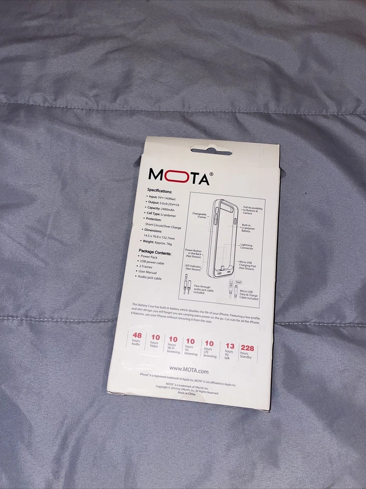 Mota аккумулятор чехол для iPhone 6 черный новый в коробке - Изображение 2 из 3