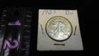 1937 P WALKING LIBERTY SILVER HALF DOLLAR CHOICE BU
