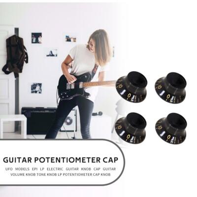 4x Kappe für E-Gitarre Geschwindigkeit Lautstärkeregler Regler für EPI LP (schwarz)