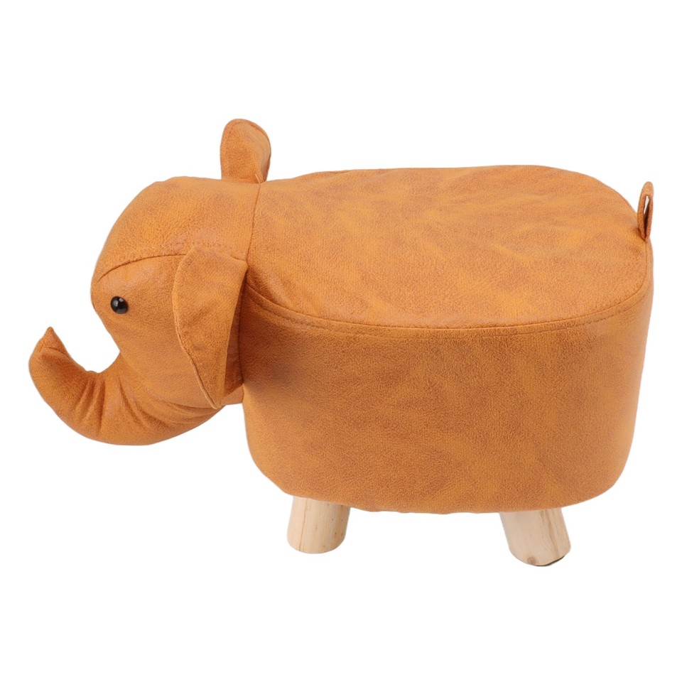 (Orange) Elephant Stool Animal Soft Cute Kids Footstools Foot Rest