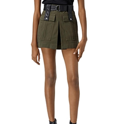The Kooples Jeans Kaki Skirt with Leather Belt size M NWT | eBay