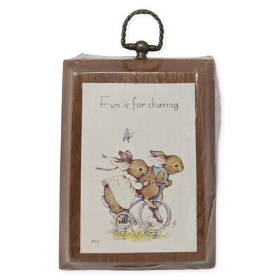 Adorable 1973 American Greetings ''Fun is for sharing'' Wall Plaque # 572