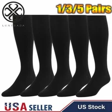 1/3/5 Pairs Soft Compression Socks Stockings Knee High Medical For Womens Mens