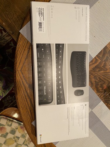 DELUX Bluetooth Wireless Split Ergonomic Keyboard Mouse Set Combo w/ Palm Rest - Picture 2 of 2