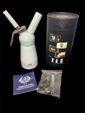 Whipped Cream Dispenser 1/2 Pint (0.25L) BEST WHIP SPECIAL BLUE 3 TIPS + BRUSH