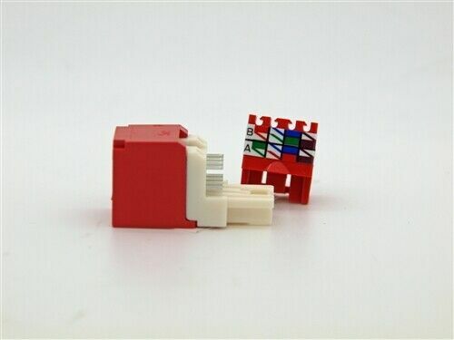 Panduit CJ5E88TRD Mini-Com® TX5E™ T Style UTP Jack Module, Red (Qty 5) - Afbeelding 5 van 6