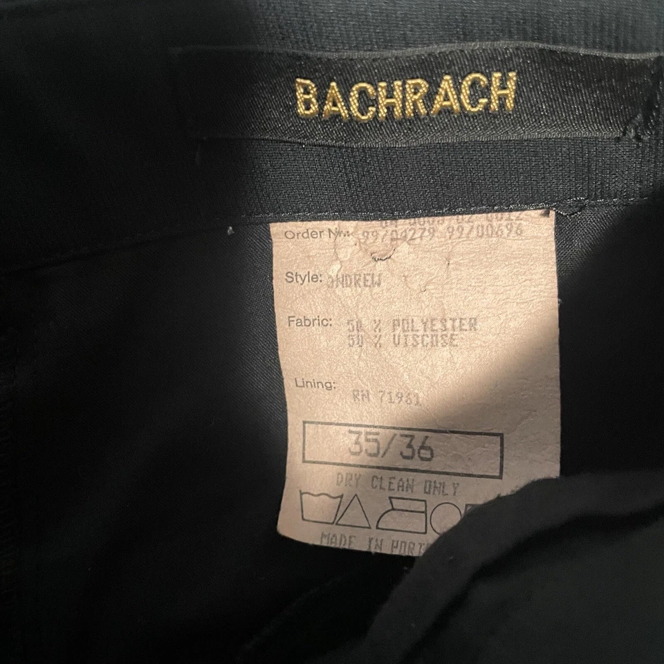 Vintage BACHRACH Mens Andrew Black Cargo Pants Size 36x30 - Image 2 of 4
