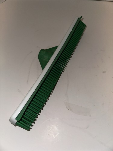Carpet Rubber Bristle Broom Head and Squeegee Edge Green, No Handle