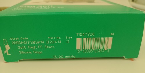 Juzo Soft Thigh FF Short II 15-20mmHg Silicone Beige OPEN BOX 2000 II22414 - Picture 2 of 4
