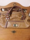 Vintage Etienne Aigner Satchel Bag Brown Faux Croc Leather Shoulder Tote Handbag