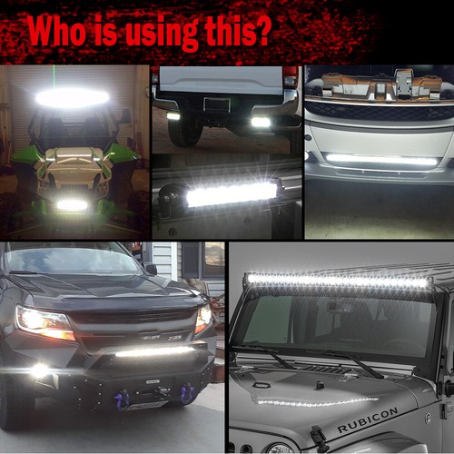 52" LED WORK LIGHT BAR FLOOD SPOT OFF ROAD +4" PODS LIGHTS For SUV ATV JEEP FORD - Picture 8 of 16