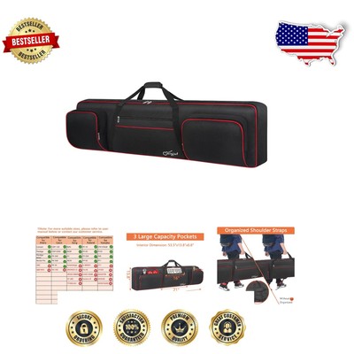 Lightweight 88 Key Keyboard Case - Secure, Waterproof & Stylish Black-Red