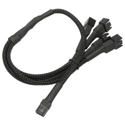 Nanoxia 3Pin Molex auf 4x 3Pin Adapter 60cm | gesleevt Schwarz (16,50 EUR/m)