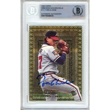 Tom Glavine Signed 1995 Topps Embossed #111 Atlanta Braves Beckett BAS Auto