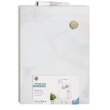 New Frameless U Brands 11"x15.5" Frameless Dry Erase steel Board easy to mount