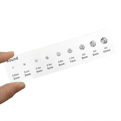 Comparison Chart Set Ring Size Reference Gemstones Zirconia Diamond Carat Chart