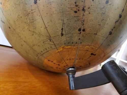 1920-22 Rand McNally 16" Globo politico fisico semplificato e indicizzato Aquila - Foto 15 di 16