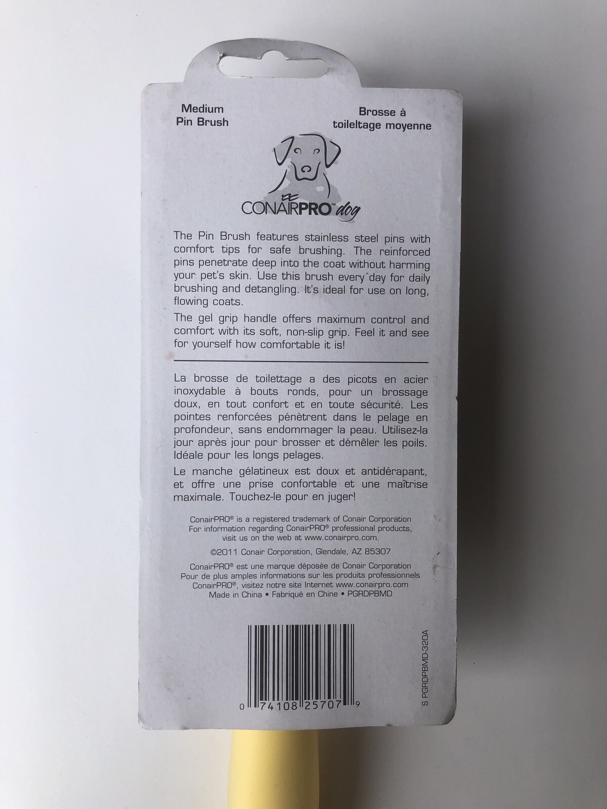 ConairPRO Dog Medium Pin Brush with Memory Gel Grip Pet Grooming eBay