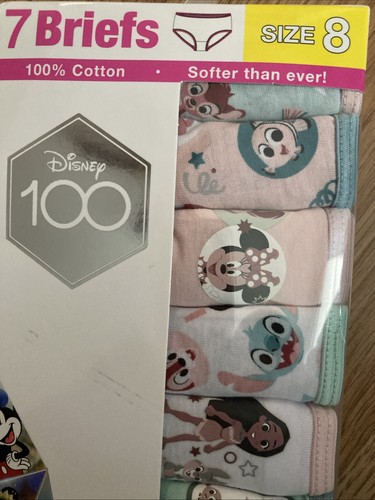 Girls Underwear Underpants Size 8 Disney Characters Soft Cotton 7 Pairs NIP - Picture 2 of 6