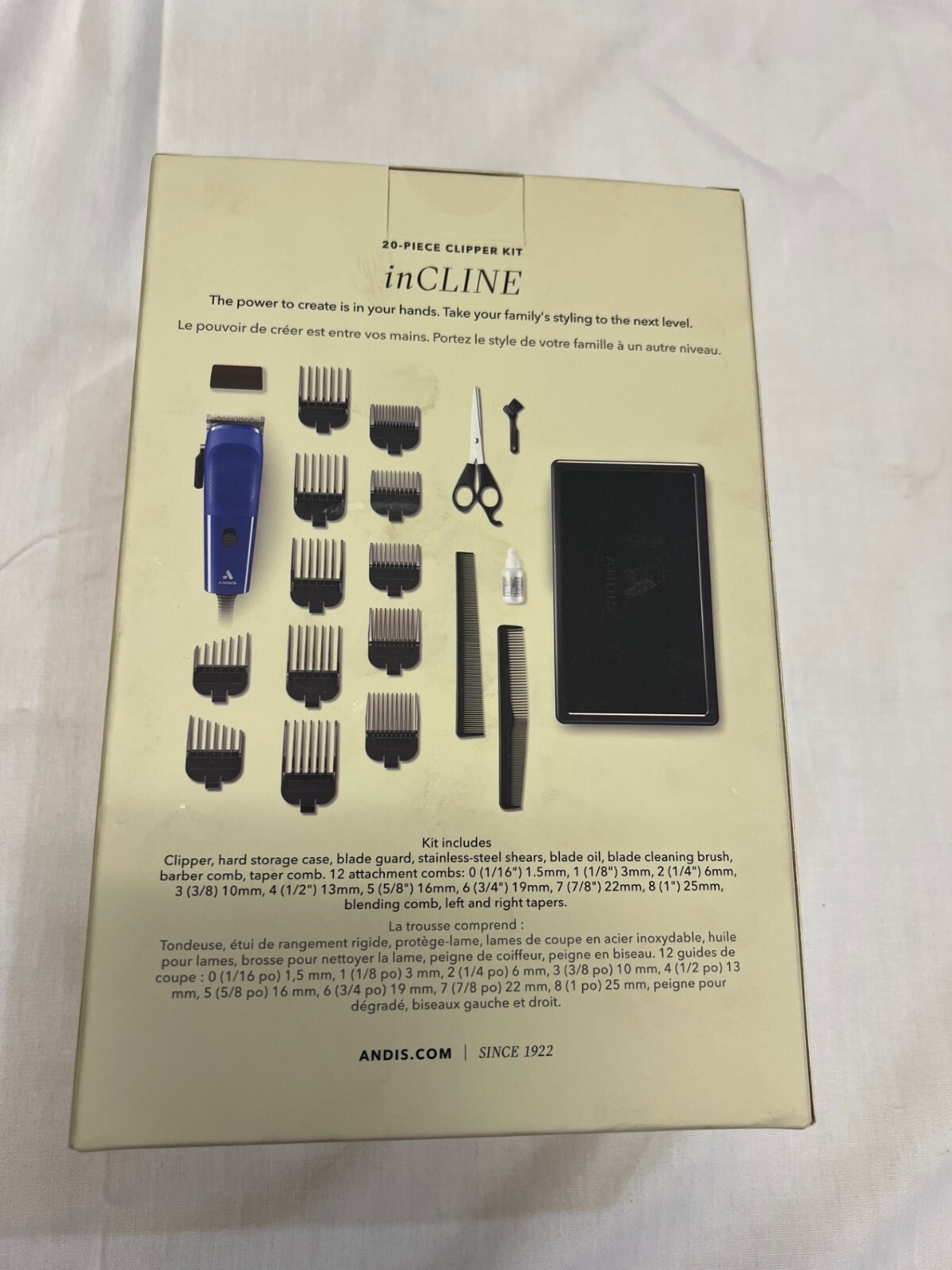 Andis Incline Clipper 20-Piece Clipper Hair Trimmer Kit - Blue