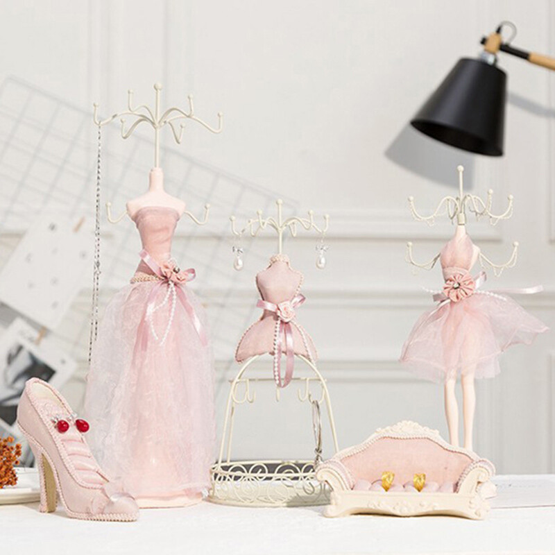 Girls Jewelry Display Stand Princess Dress Necklace Earring Bracelet