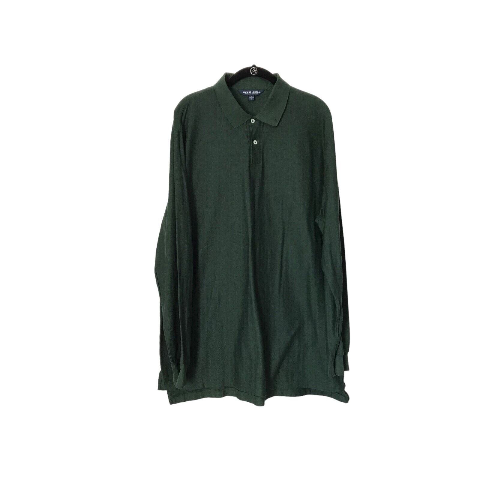 Ralph Lauren Polo Golf Shirt Mens XL Green Pima Cotton Long Sleeve-image