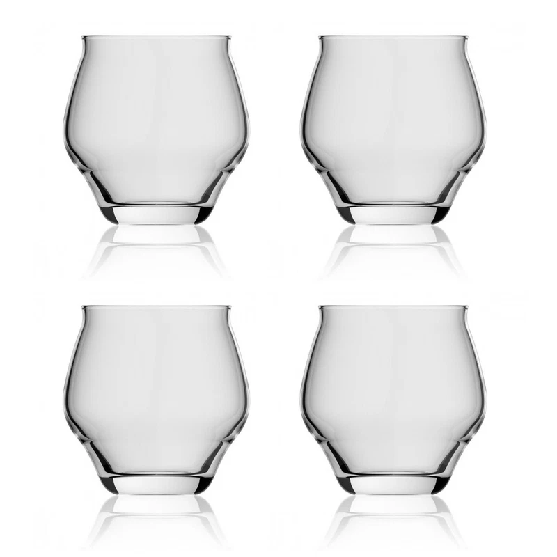 4 Bicchieri Bicchierini da Amaro Liquore Whisky Rum BRANDANI in Vetro Set Regalo, fotografia 9 di 9