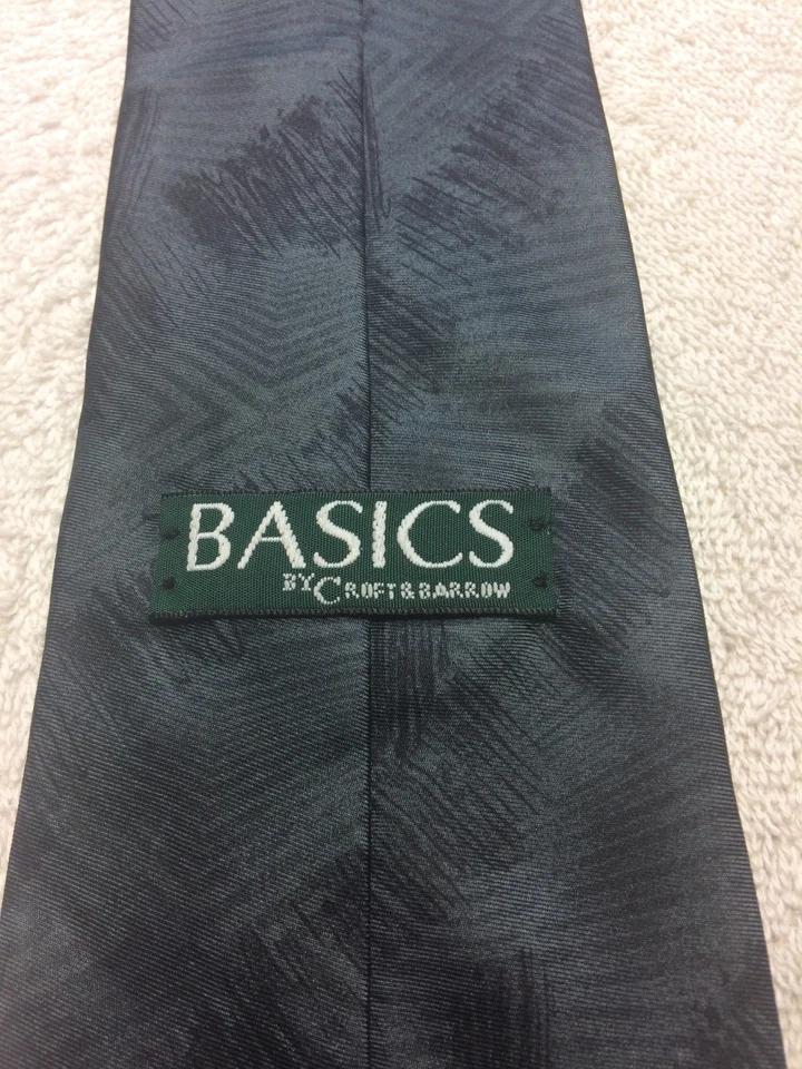 CORBATA CROFT AND BARROW HOMBRE NEGRA Y GRIS CARBÓN 4 X 60 Foto 4 de 4