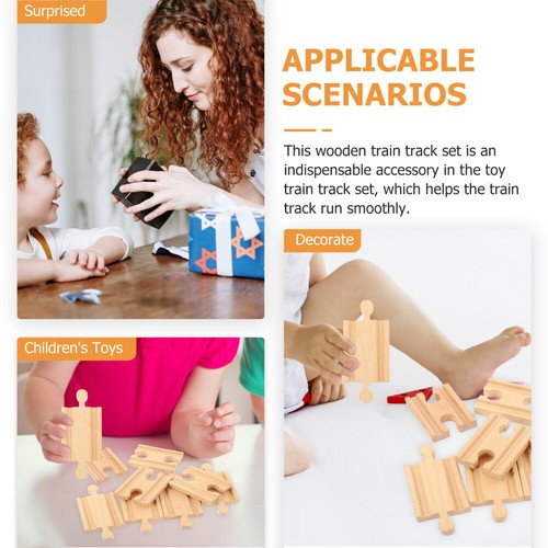 8pcs Wooden Train Tracks for Creative Train Construction and Play - Picture 5 of 12
