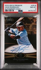 PSA 8 - 2023 Onyx Premium JULIO RODRIGUEZ RC Gold On Card AUTO 11/15 SSP Seatle