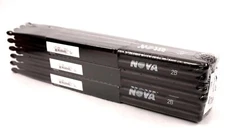 12-Pair BRICK VIC FIRTH® Nova 2B Black Wood Tip DRUM STICKS N2BB Hickory Bulk