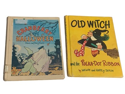 LOT Cranberry Halloween by Wende and Harry Devlin Vintage 1982 + Old Witch